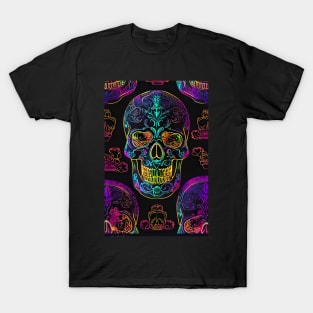 Neon skull pattern T-Shirt